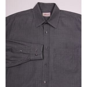 Brioni Sport Gray Embroidered Design Cotton Button-Up Dress Shirt Men's Large